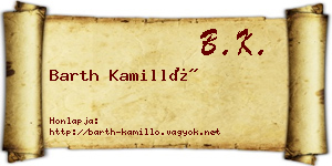 Barth Kamilló névjegykártya